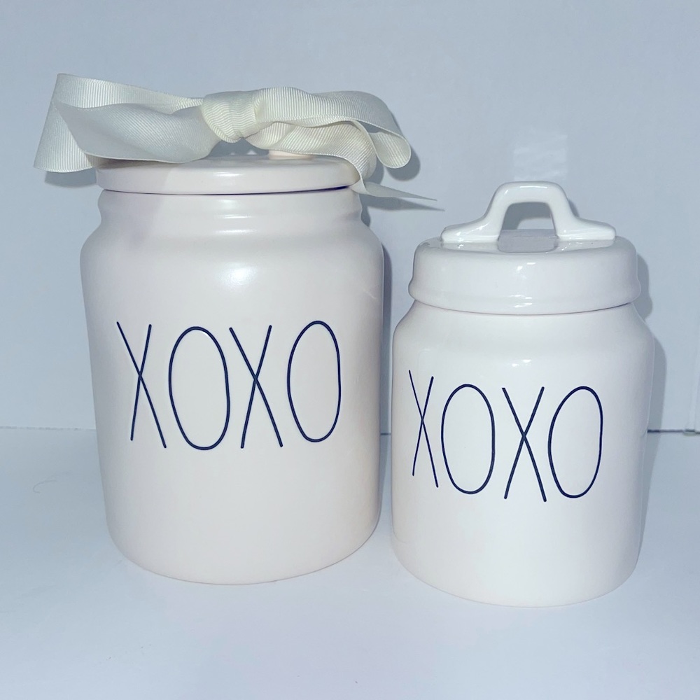 Rae Dunn XoXo large and baby canisters